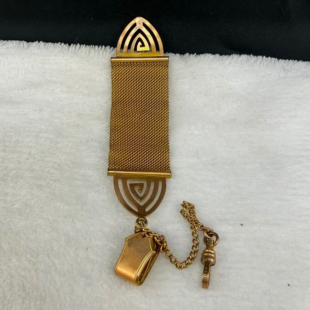 Vintage W.E.H. Co Watch Fob Gold Tone Mesh